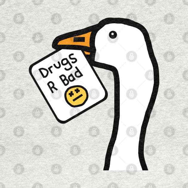 Portrait of a Goose with Stolen Anti Drugs Message by ellenhenryart